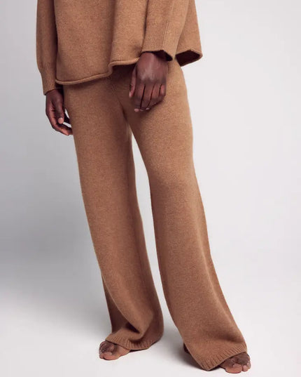 Lucca Cashmere Knitted Wide Pants-Clothing Knitwear-Leap Concept-Urbanheer