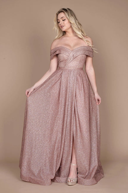 Dylan & Davids Long Off Shoulder Prom Dress-Dress-Dylan & Davids-Urbanheer