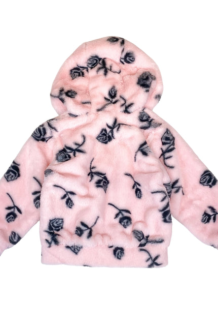 Rose Furry Hooded Jacket-doe a dear-Urbanheer