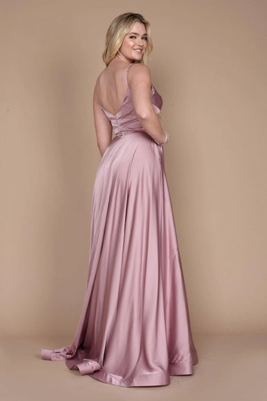 Mauve Spaghetti Strap Prom Long Formal Gown Wholesale-Dylan & Davids-Urbanheer