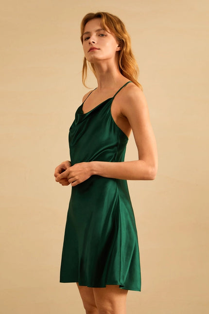 Gorgeous Silk Chemise Emerald Green-Chemise-MommeSilk-Urbanheer