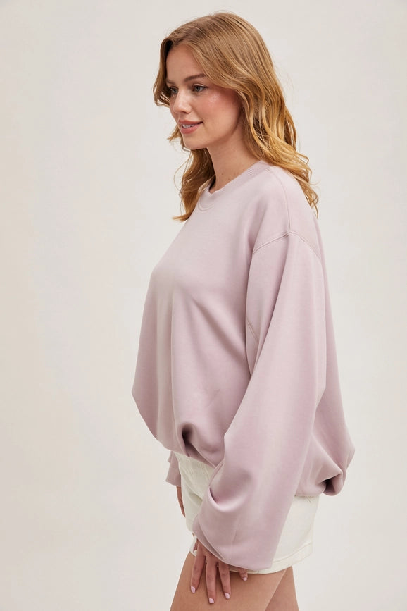 Softstreme Voluminous-Sleeve Pullover MAUVE