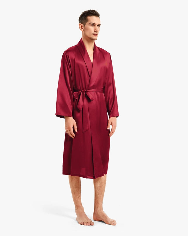 Smooth Silk Robe Claret-Robe-MommeSilk-Urbanheer