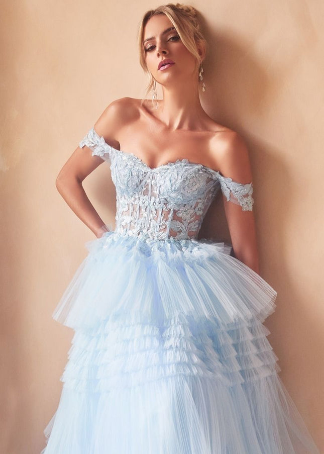 Pleated Tulle Ball Gown-Nightgown-Tux-USA-Urbanheer