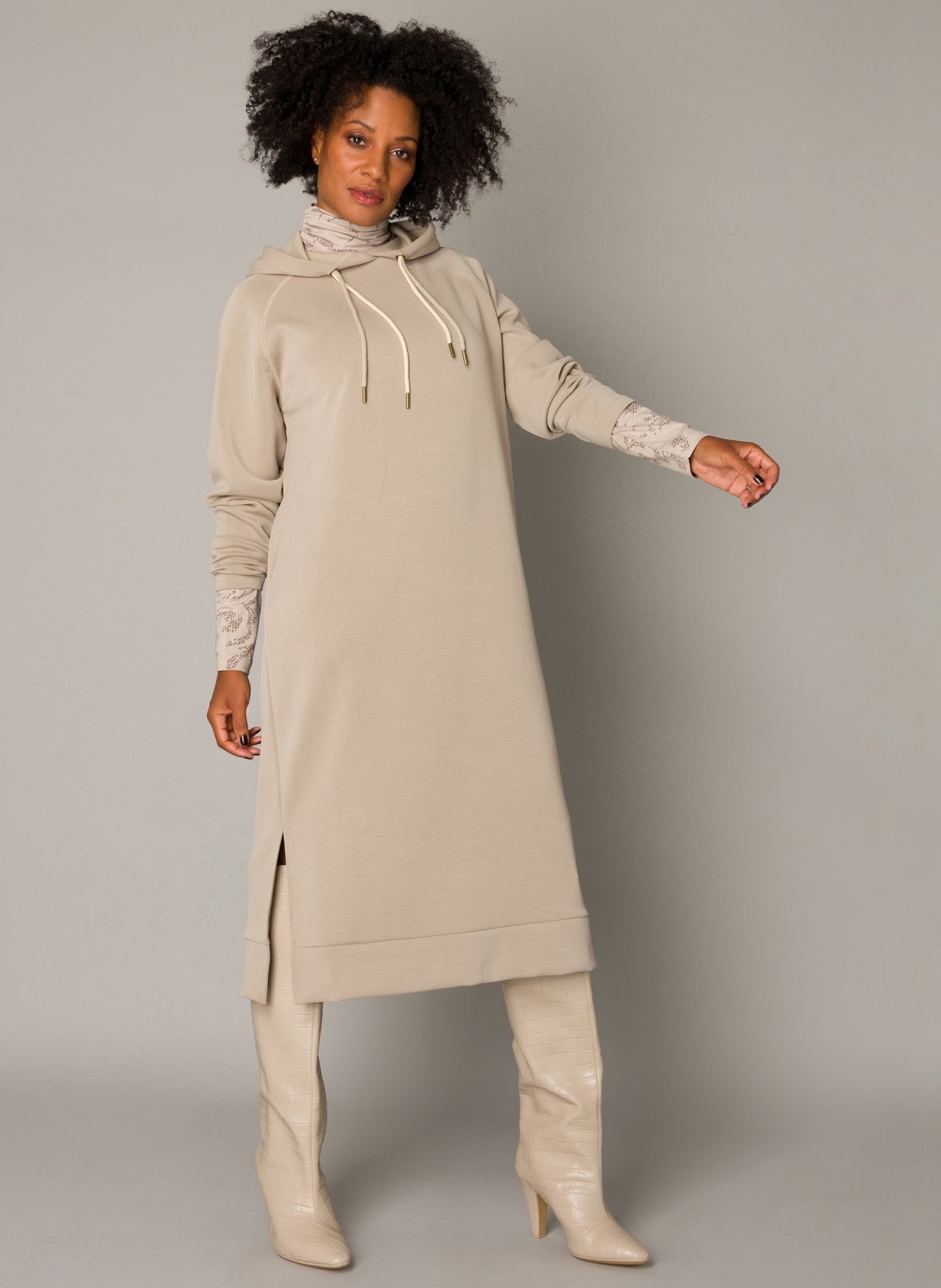 Emma luxuriously soft fabric and a practical hood-Dresses-Yest-Urbanheer