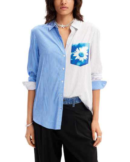 Desigual Women Blouse-Clothing Blouse-Desigual-light blue-XS-Urbanheer