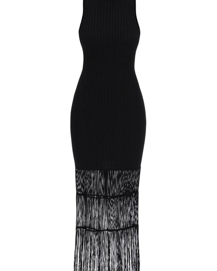 Khaite "ribbed knit dress with fringe details"-Dress-KHAITE-M-Urbanheer