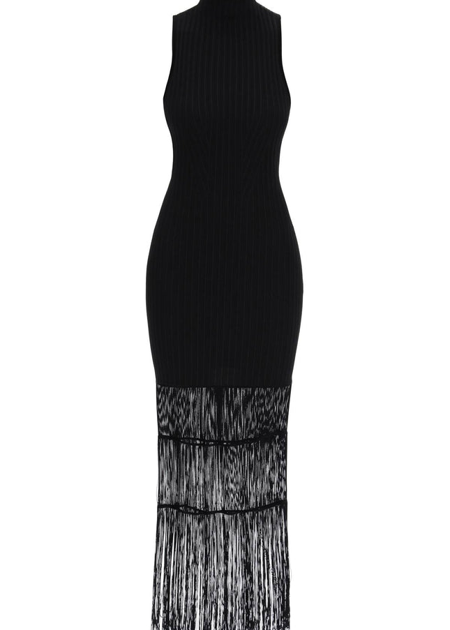 Khaite "ribbed knit dress with fringe details"-Dress-KHAITE-M-Urbanheer