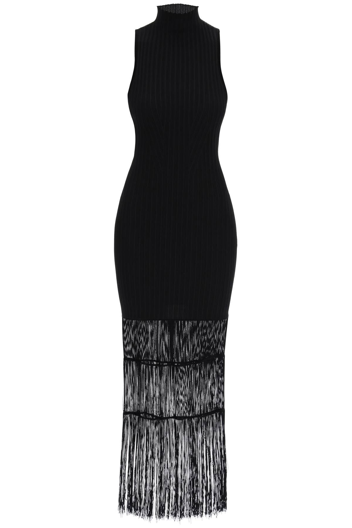 Khaite "ribbed knit dress with fringe details"-Dress-KHAITE-M-Urbanheer