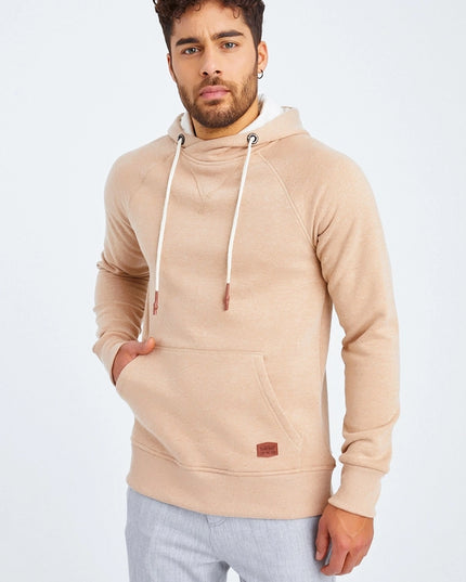 Men'S Hoodie Hood Light Brown Melange-Hoodie-Leif Nelson GmbH-Urbanheer