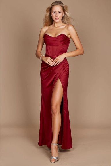 Dylan & Davids Long Satin Formal Evening Dress-Dylan & Davids-Urbanheer