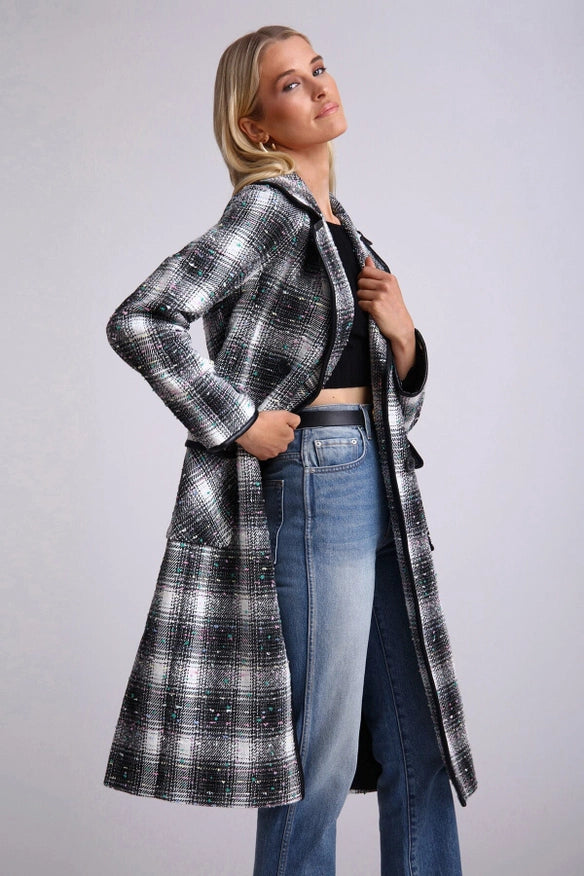 Plaid Tweed Double-Breasted Coat-COAT-Avec Les Filles-Urbanheer