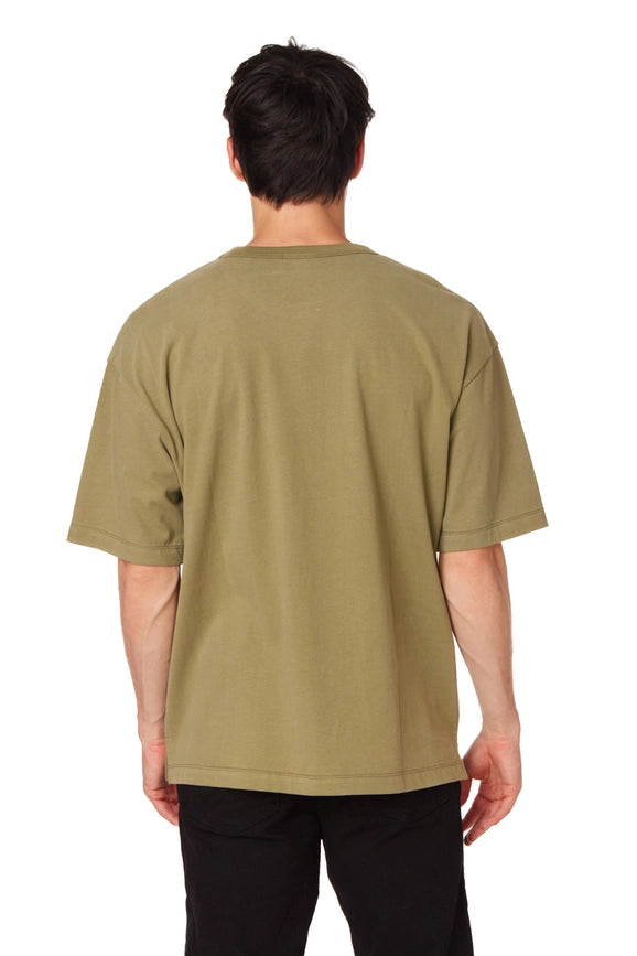 Men's Oversized Cotton Short Sleeve T-Shirt Olive