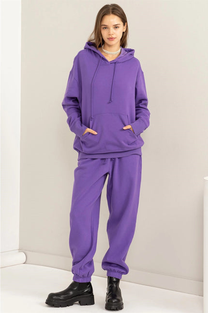 Weekend Chiller Drop Shoulder Oversized Hoodie - Wisteria-Clothing - Women-HYFVE-Urbanheer