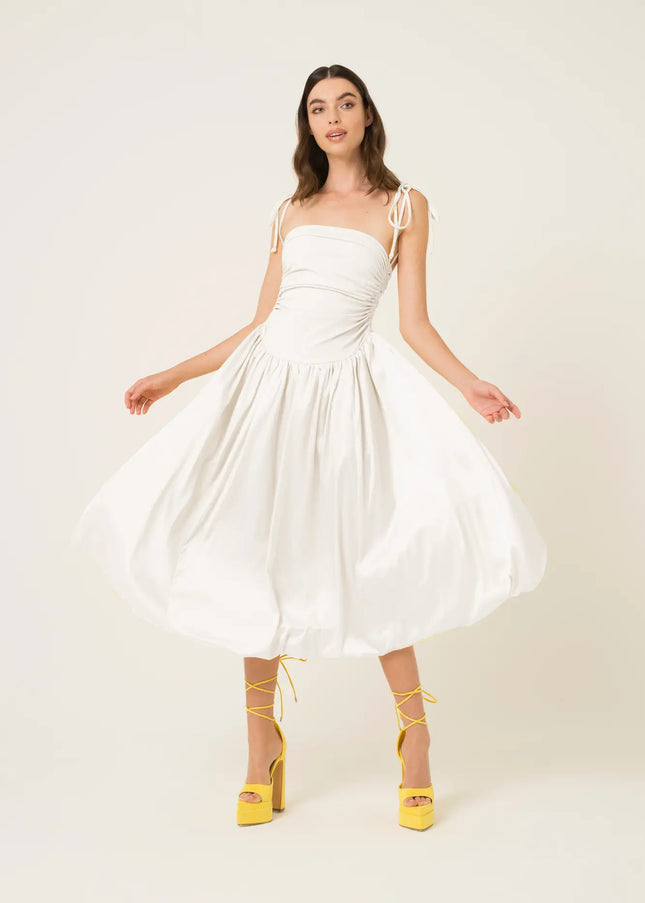 Alexa Puffball Dress-Clothing - Women-Amy Lynn-S-White-Urbanheer