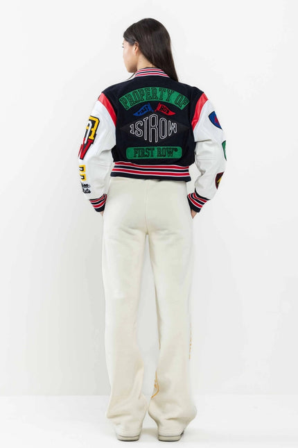 Championship Winner Cropped Varsity Jacket-Jacket-First Row-Urbanheer