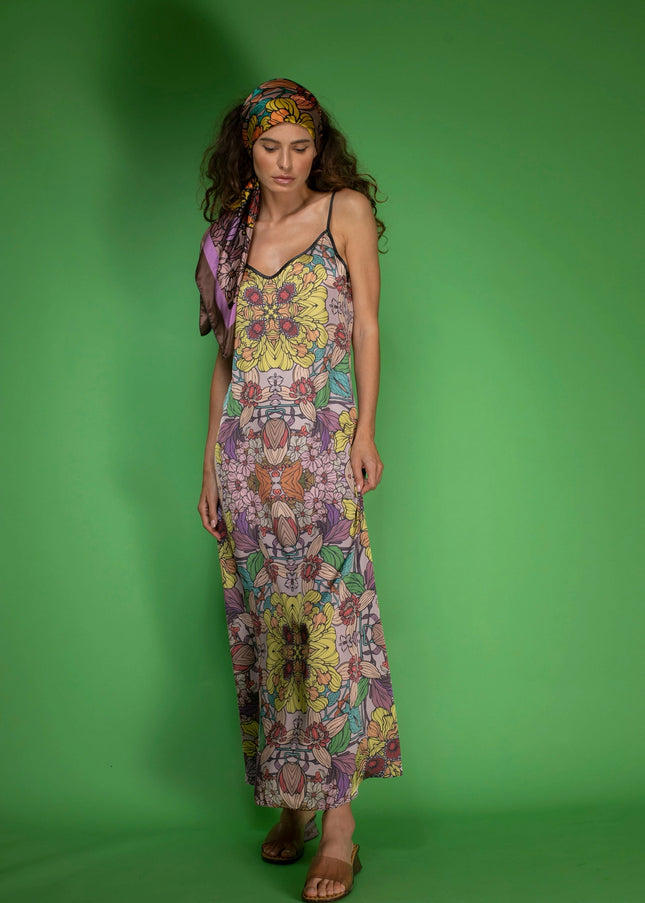 Golden Floral Slip Dress-Nuvula-Urbanheer