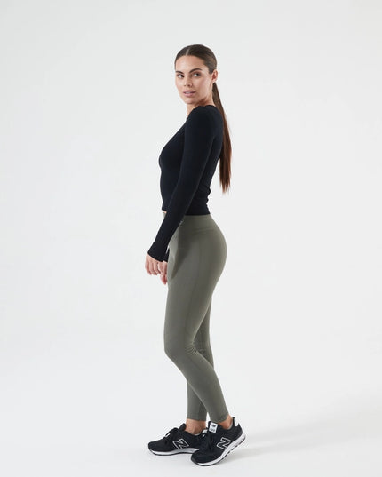 Rib Seamless Longsleeve Black-Long Sleeve Tops-Nux Active-Urbanheer