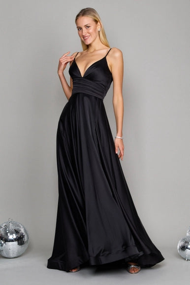 Spaghetti Strap Prom Long Formal Gown Wholesale-Dylan & Davids-4-Black-Urbanheer