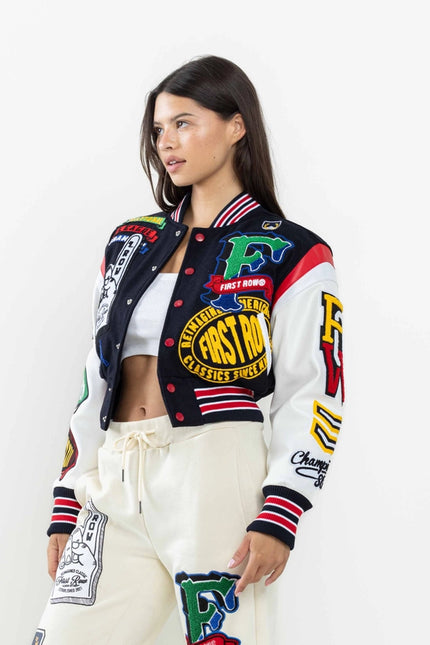 Championship Winner Cropped Varsity Jacket-Jacket-First Row-Urbanheer