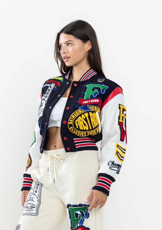 Championship Winner Cropped Varsity Jacket-Jacket-First Row-Urbanheer