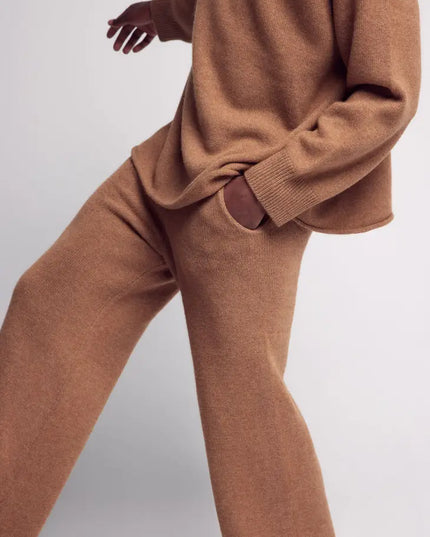 Lucca Cashmere Knitted Wide Pants-Clothing Knitwear-Leap Concept-Urbanheer