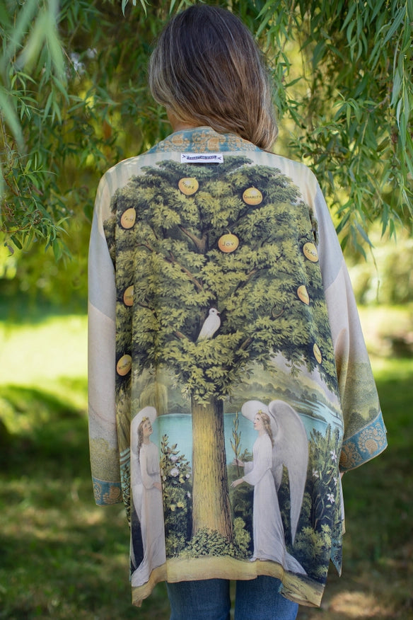 Tree Of Life Bamboo Bohemian Kimono Cardigan With Belt-Kimonos-Market of Stars-Urbanheer