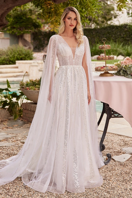 A-Line Bridal Gown with Long Sleeves