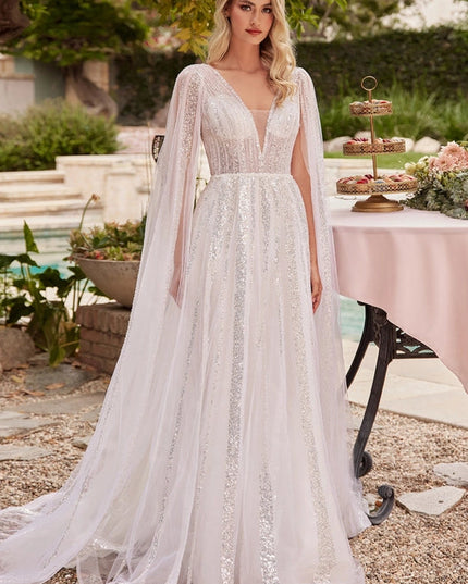 A-Line Bridal Gown with Long Sleeves