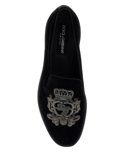 Dolce & Gabbana embroidered velvet loafers