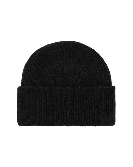 Ganni beanie hat with logo label