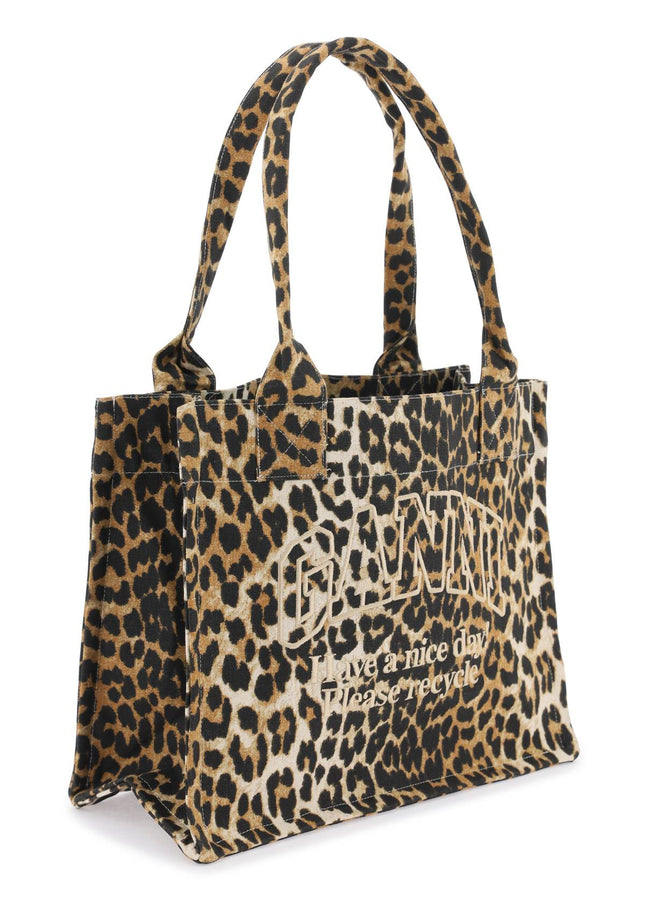 Ganni recycled cotton animal print tote bag-Bag-GANNI-os-Urbanheer