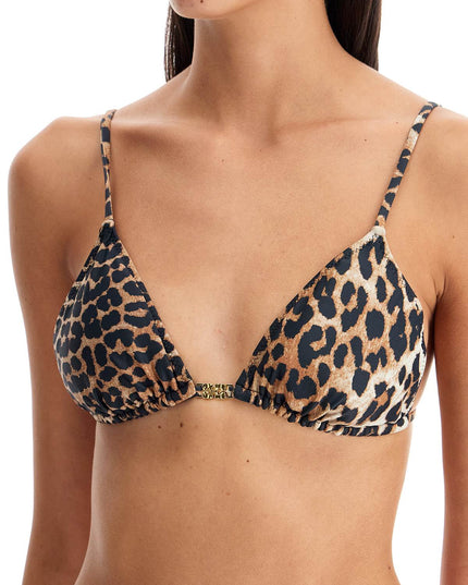 Ganni "leopard print bikini top