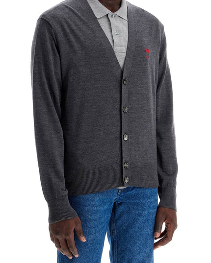 AMI ALEXANDRE MATIUSSI extrafine merino wool cardigan - Grey