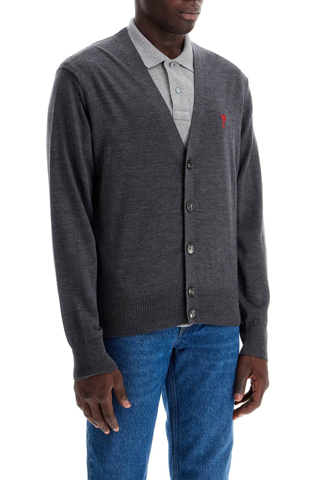 AMI ALEXANDRE MATIUSSI extrafine merino wool cardigan - Grey