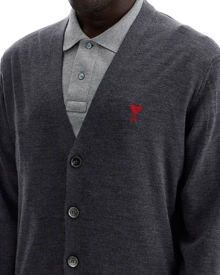 AMI ALEXANDRE MATIUSSI extrafine merino wool cardigan - Grey