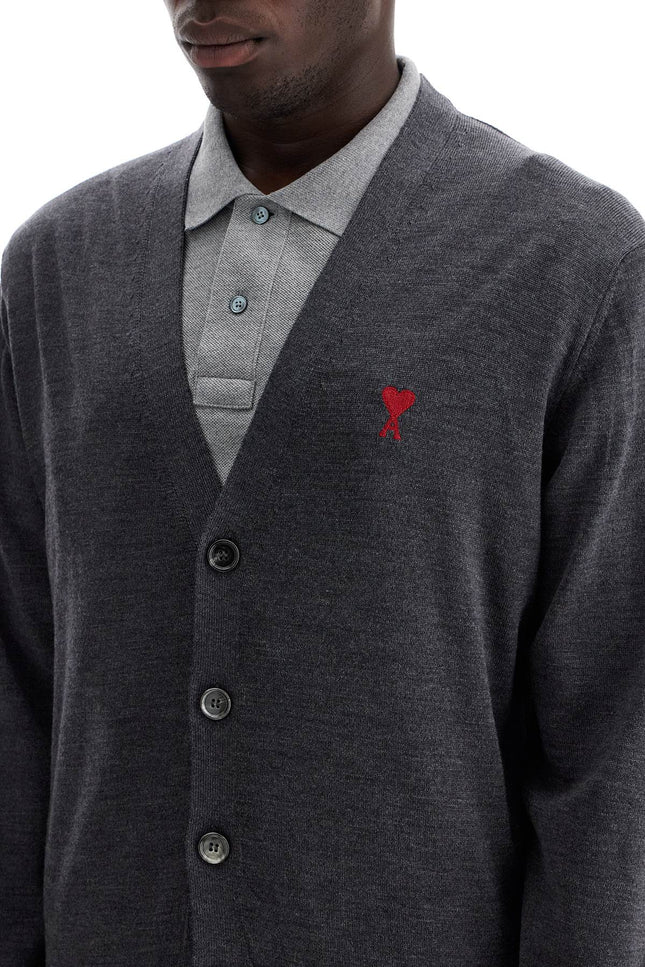 AMI ALEXANDRE MATIUSSI extrafine merino wool cardigan - Grey