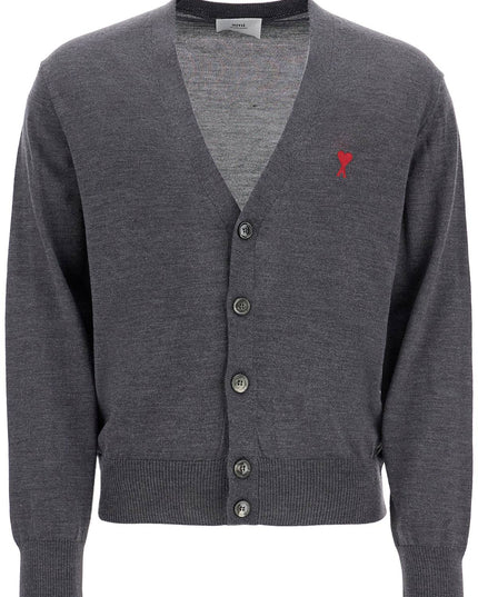 AMI ALEXANDRE MATIUSSI extrafine merino wool cardigan - Grey