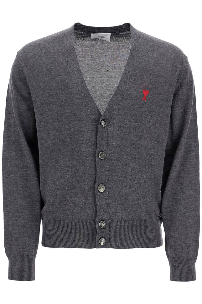 AMI ALEXANDRE MATIUSSI extrafine merino wool cardigan - Grey