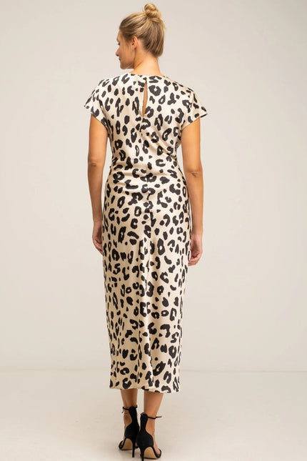 ANIMAL PRINT DRESS_ECRU