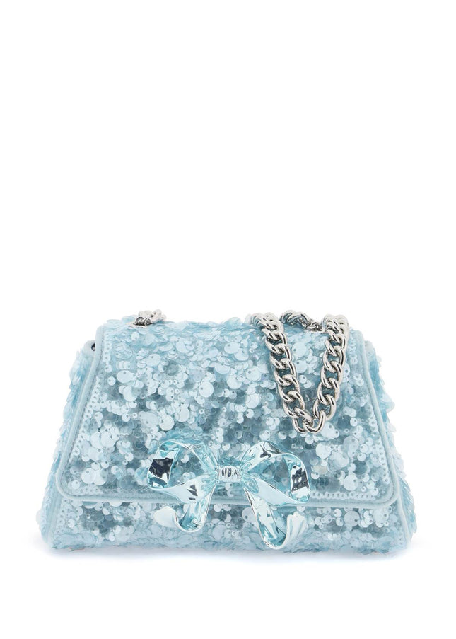 Self Portrait sequined bow mini shoulder bag