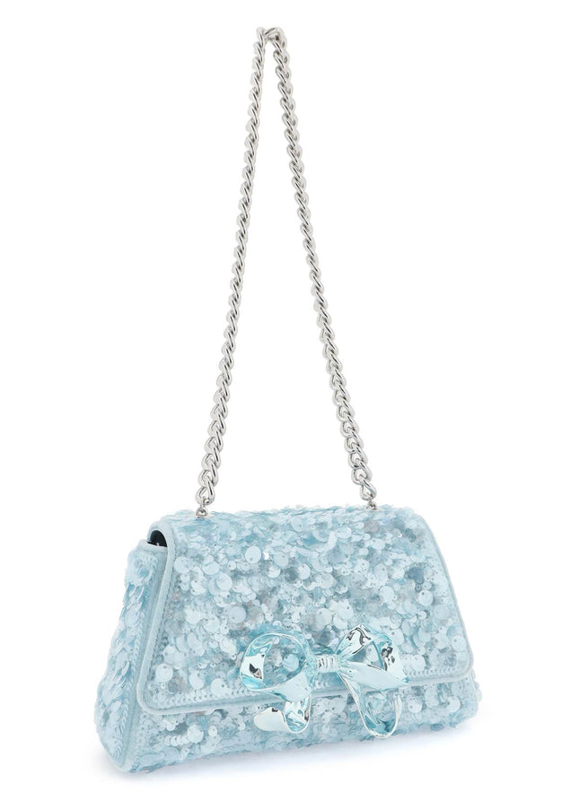 Self Portrait sequined bow mini shoulder bag