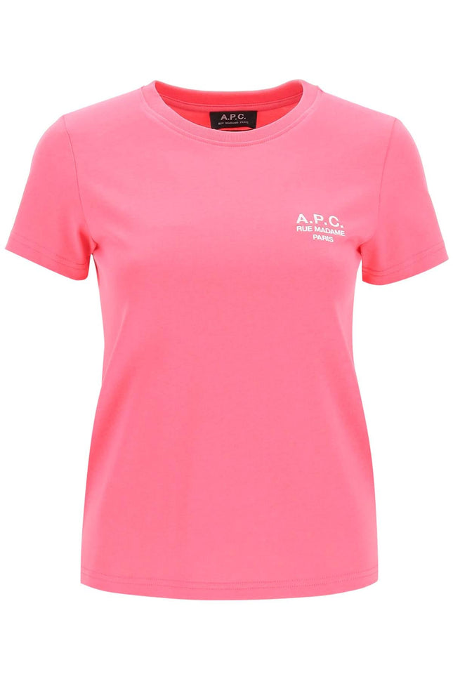 A.p.c. 'new denise' t-shirt with logo embroidery - Fuchsia-clothing-A.P.C.-Urbanheer