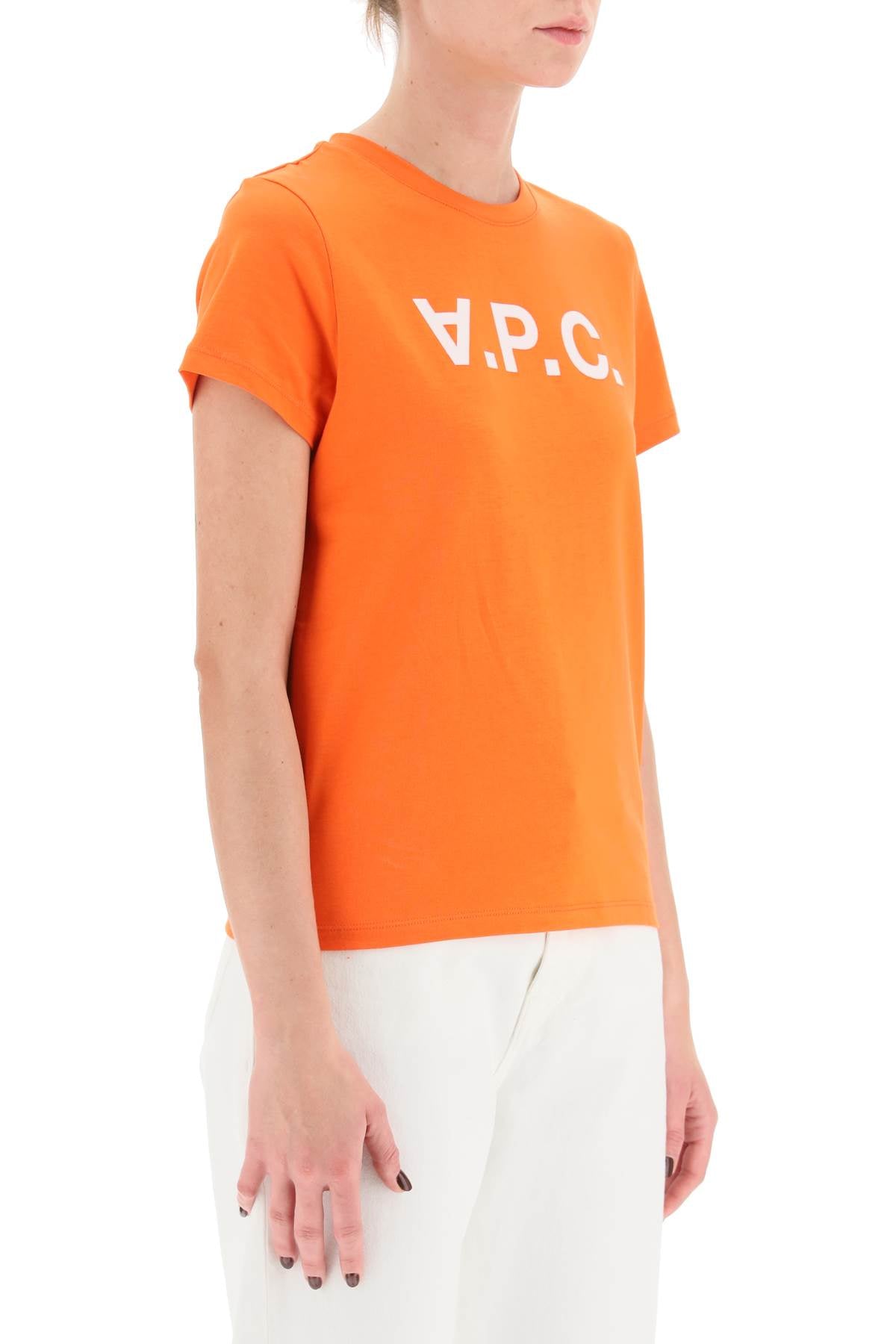 A.p.c. t-shirt with flocked vpc logo - Orange-clothing-A.P.C.-Urbanheer