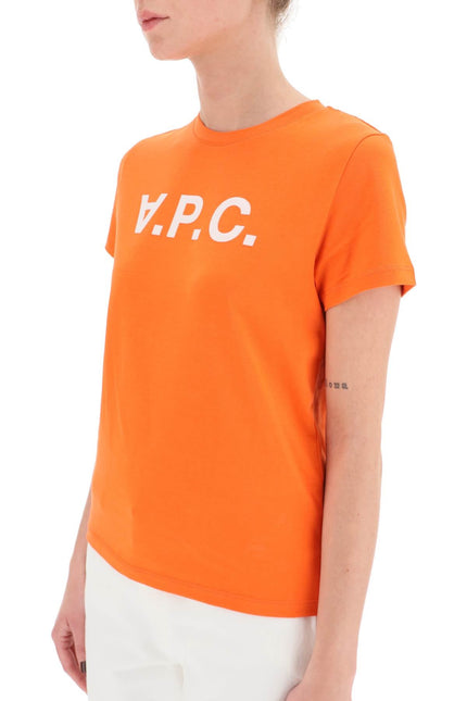 A.p.c. t-shirt with flocked vpc logo - Orange-clothing-A.P.C.-Urbanheer