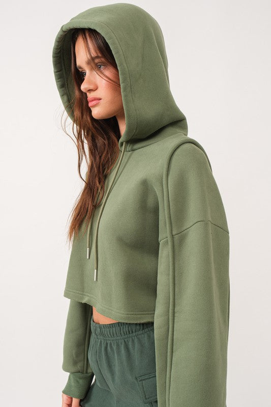 Abigail Loose Fit Cropped Hoodie Sweatshirt