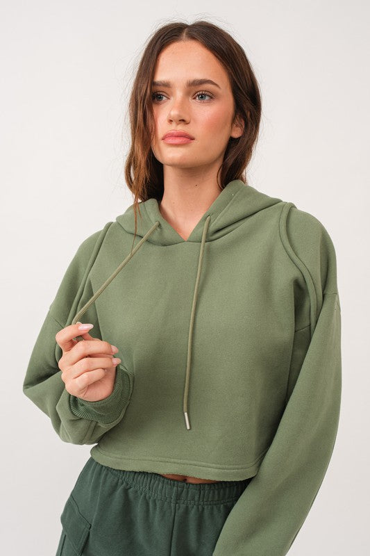 Abigail Loose Fit Cropped Hoodie Sweatshirt