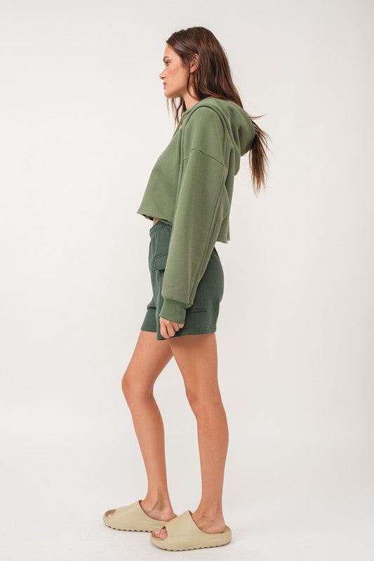 Abigail Loose Fit Cropped Hoodie Sweatshirt