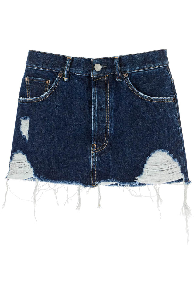 Acne Studios destroyed denim mini skirt