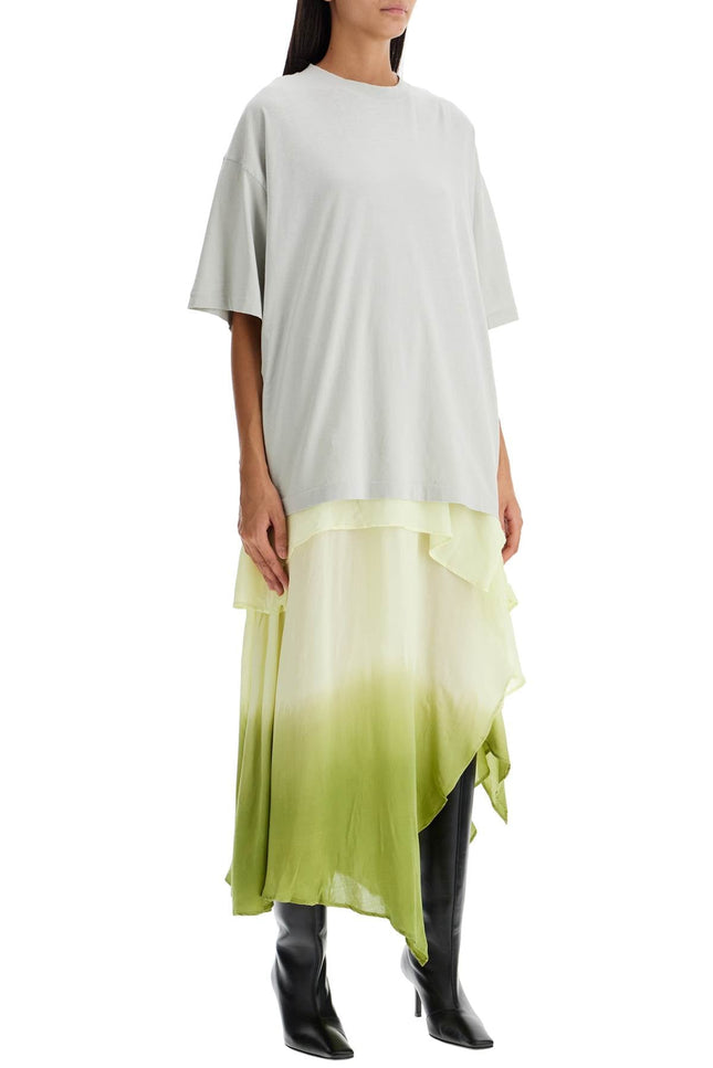 Acne Studios layered midi dress with t-shirt